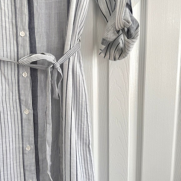 NWT Skies are Blue White and Navy Striped Shirt Dress size XS - Picture 2 of 7